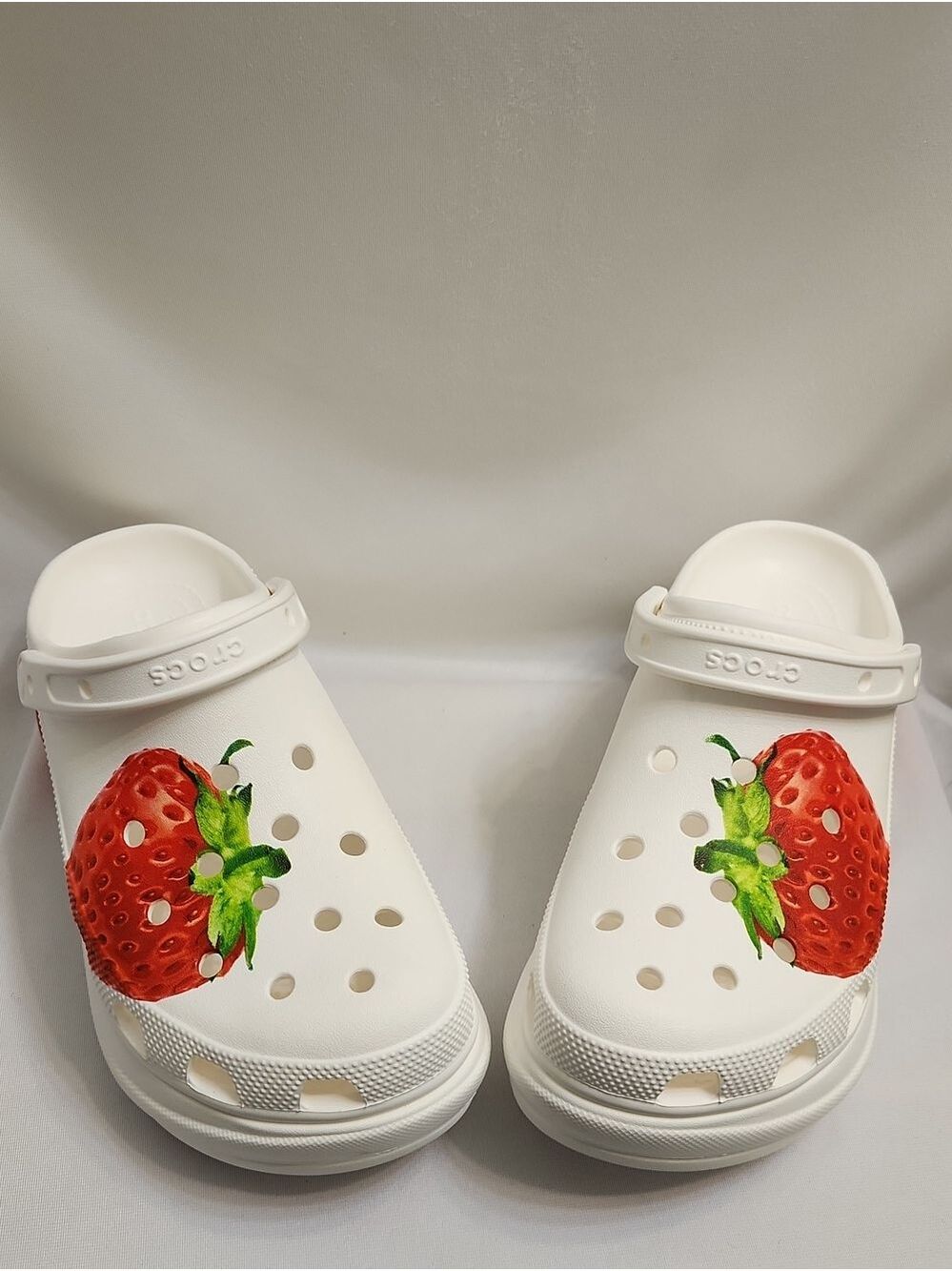 CROCS Bae Fresh Fruit Strawberry White Platform Clogs (W Size 11) - Picture 2 of 9